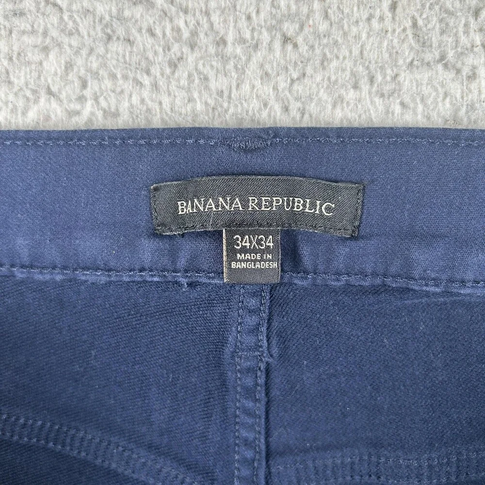 Banana Republic Jeans Mens 34x32 Dark Wash Blue Skinny Stretch Denim Zip Fly